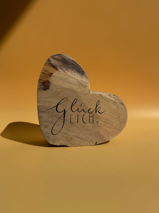 Holzherz "Glücklich"